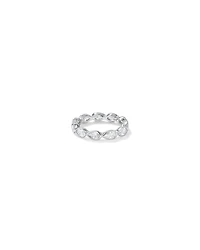 Pear Shaped Cubic Zirconia Bezel Set Eternity Ring in Sterling Silver