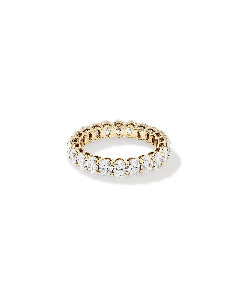 3.15 Carat TW Oval Laboratory-Grown Diamond Eternity Ring in 14kt White Gold