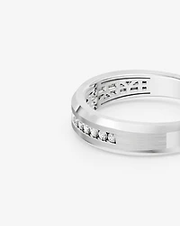 15 Carat TW Round Brilliant Half Bevelled Edge Channel Set Men's Ring in 10kt Yellow Gold