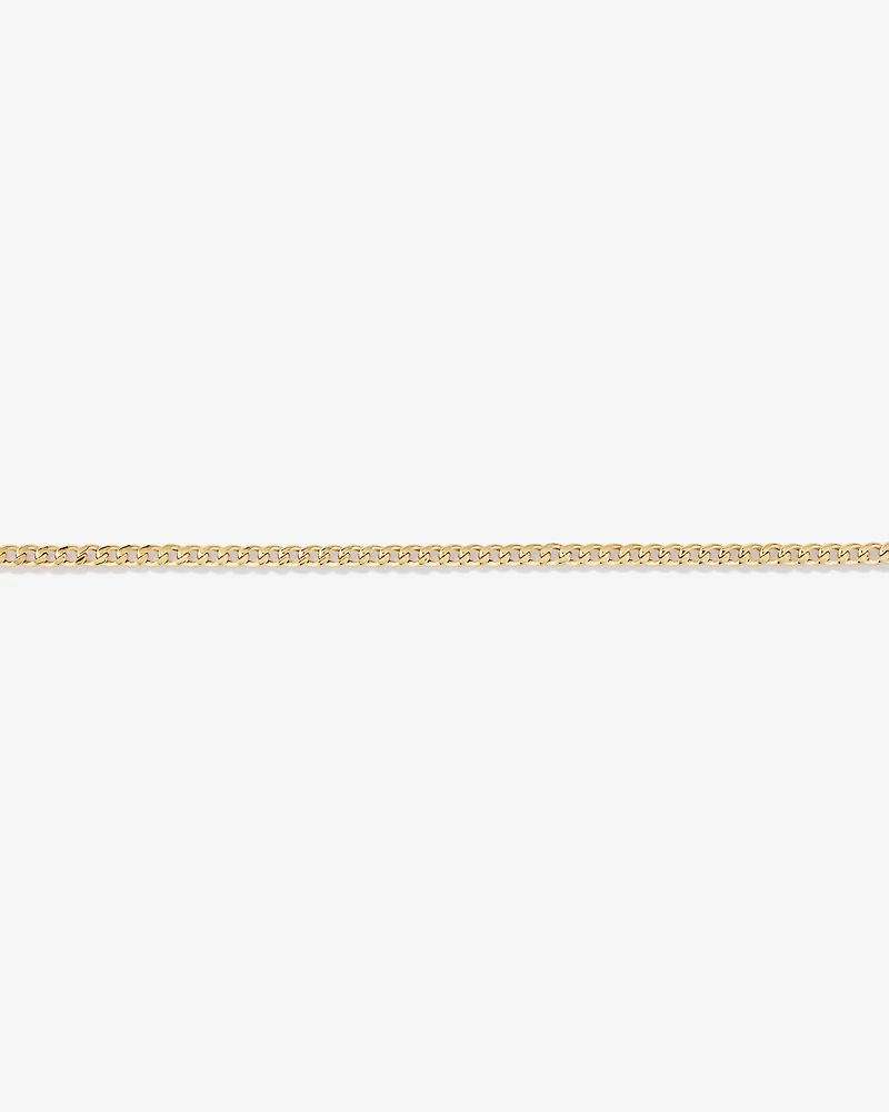 50cm (20") 2.95mm Width Semi Solid Diamond Cut Curb Chain in 10kt Yellow Gold