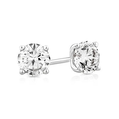 1.00 Carat TW Diamond Solitaire Stud Earrings in 18kt White Gold