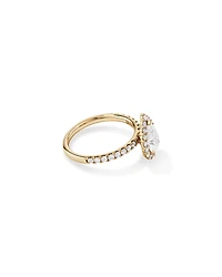 1.82 Carat TW Pear Cut Laboratory-Grown Diamond Halo Engagement Ring in 14kt White Gold