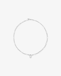 50cm (20") Paperclip 7 and 1 Alternating Open Pendant Chain in Sterling Silver