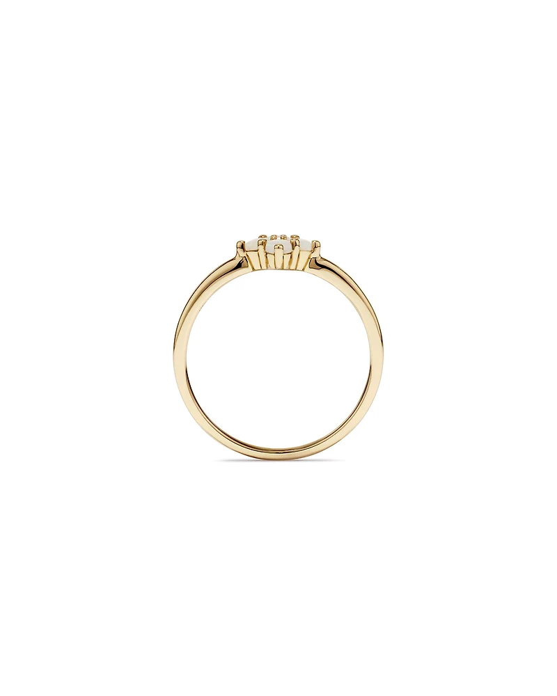 Australian Opal & Diamond Accent Ring in 10kt Yellow Gold