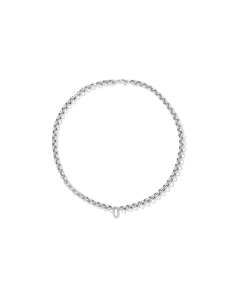 Grande chaîne à pendentif ouvert Belcher de 60 cm (24") en argent sterling