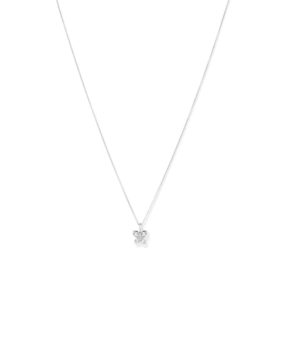 Cubic Zirconia Butterfly Pendant Necklace in Sterling Silver
