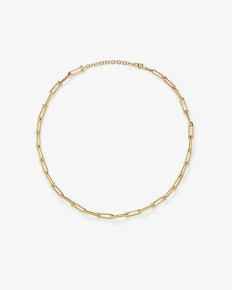 Ball and Oval Link Chain in 10kt Yellow Gold