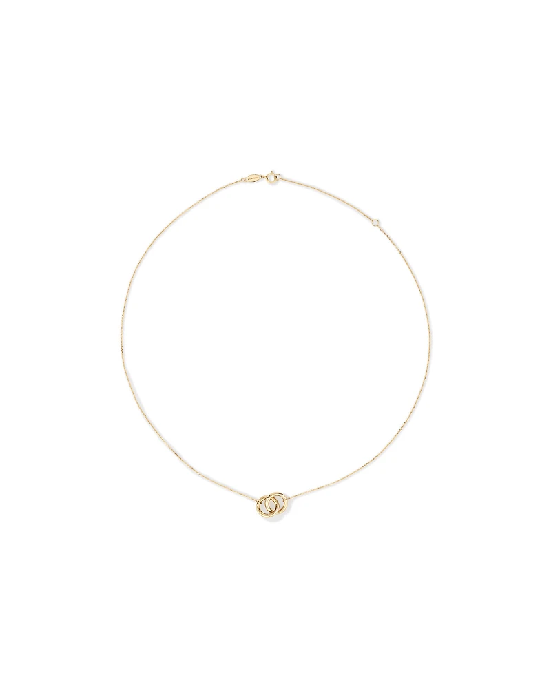 45cm (18”) Double Circle Necklace in 10kt Yellow Gold