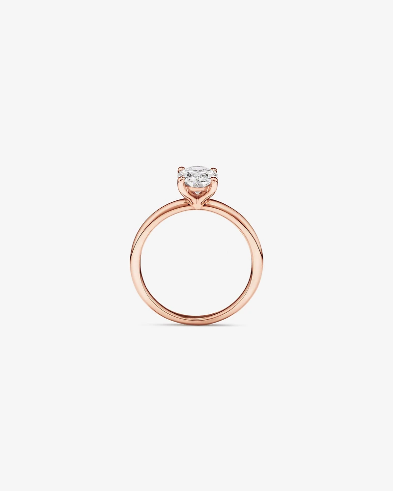 Carat TW Oval Laboratory-Grown Diamond Solitaire Engagement Ring in 14kt White Gold