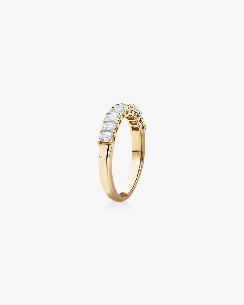 Wedding Ring with 0.80 Carat TW of Emerald Cut Diamonds in 14kt Yellow Gold