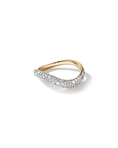 Carat TW Diamond Stardust Wave Ring in 10kt Yellow Gold