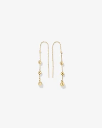 Boucles d'oreilles à fil perlé en or jaune 10 K