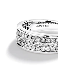Men's Pave Ring with 0.87 Carat TW of Diamonds in 10kt White Gold