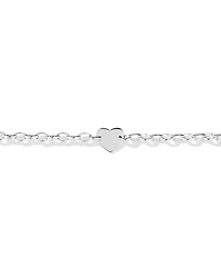 Heart Disc Oval Belcher Bracelet in Sterling Silver