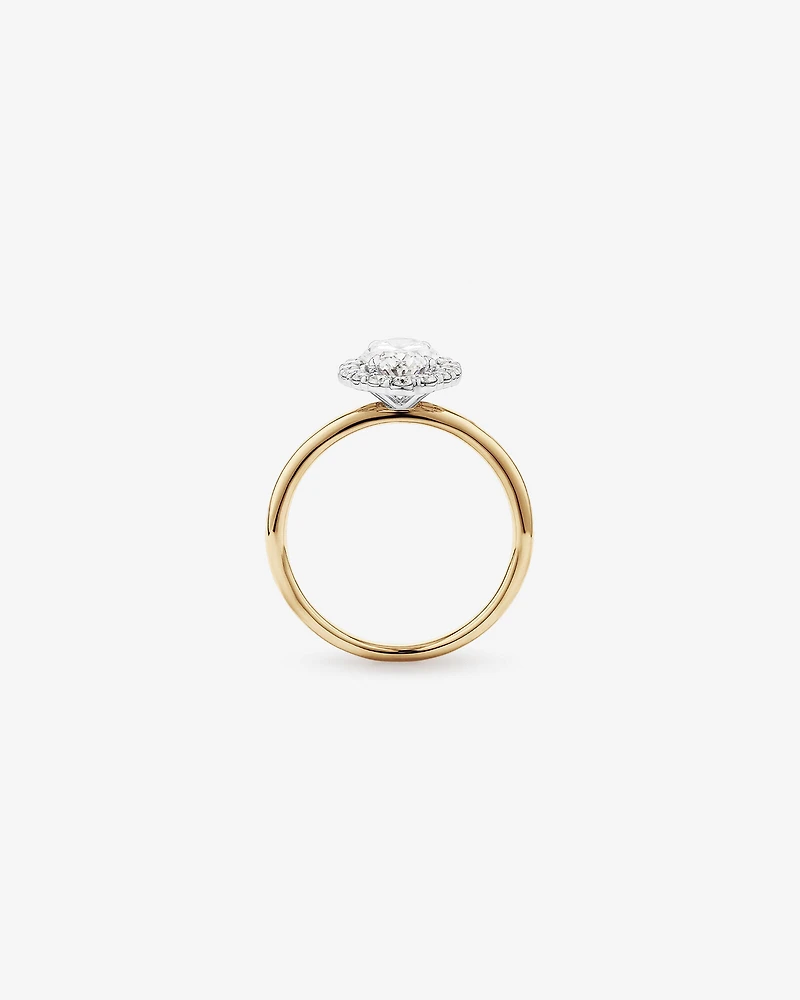 1.46 Carat TW Oval Cut Laboratory-Grown Diamond Halo Engagement Ring in 14kt Rose and White Gold