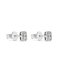 0.31 Carat TW Multistone Emerald Cut Diamond Stud Earrings in 10kt White Gold