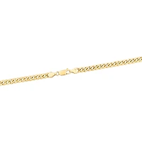 45cm (18”) 4.5mm Width Semi Solid Miami Curb Chain in 10kt Yellow Gold