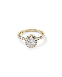 1.78 Carat TW Oval Laboratory-Grown Diamond Halo Engagement Ring in 14kt White Gold