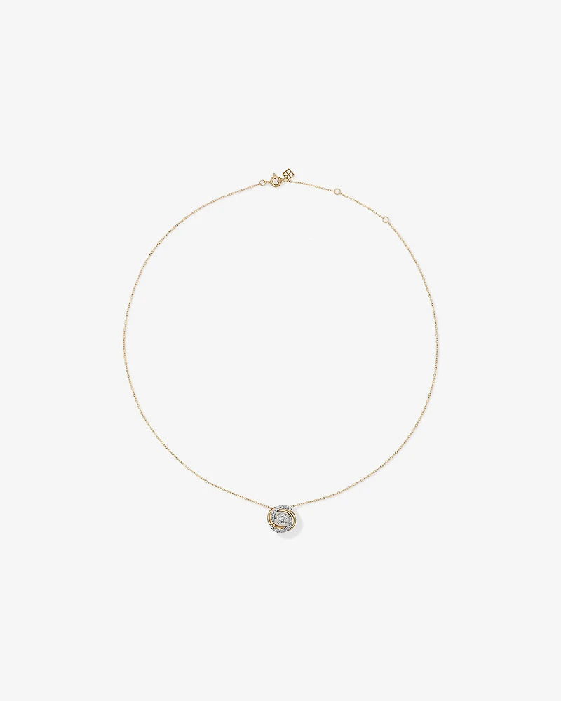 0.35 Carat TW Diamond Swirl Everlight Pendant Necklace in 10kt Yellow Gold
