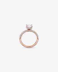 1.95 Carat TW Round Brilliant Laboratory-Grown Diamond Solitaire Side Accent Engagement Ring in 14kt White Gold