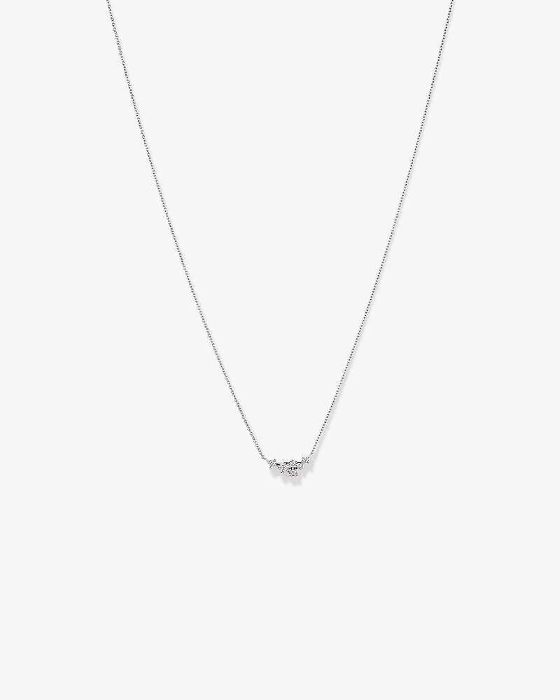 Round Brilliant Cut Cubic Zirconia Cable Chain Necklace in Sterling Silver