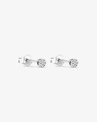 Round Diamond Cluster Stud Earrings in 10kt White Gold
