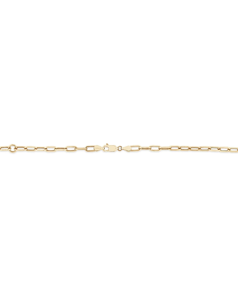 45cm (18”) 3.5mm Hollow Paperclip Chain in 10kt Yellow Gold