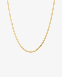 Chaîne serpentine réglable en or jaune 10 K de 43 à 48 cm, largeur de 3 à 3,5 mm