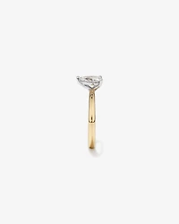 Bague de fiançailles solitaire diamant taille poire certifié TW de 0,70 carat en or jaune et blanc 18 carats