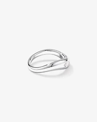 0.20 Carat TW Laboratory-Grown Marquise Diamond Swirl Ring in Sterling Silver