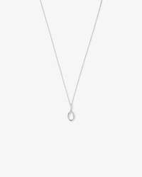 Cubic Zirconia Interlaced Oval Pendant Necklace in Sterling Silver