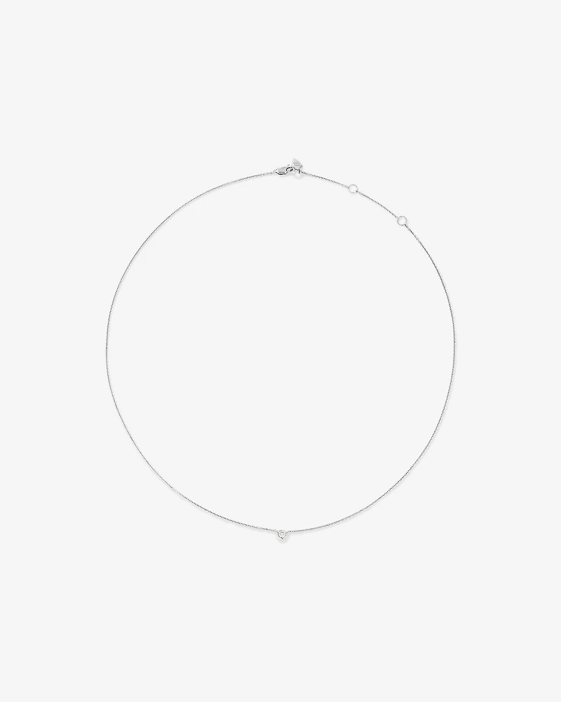 Diamond Serendipity Single Stone Necklace in Sterling Silver