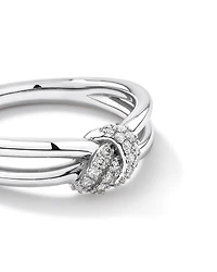 0.11 Carat TW Diamond Knots Ring in Sterling Silver