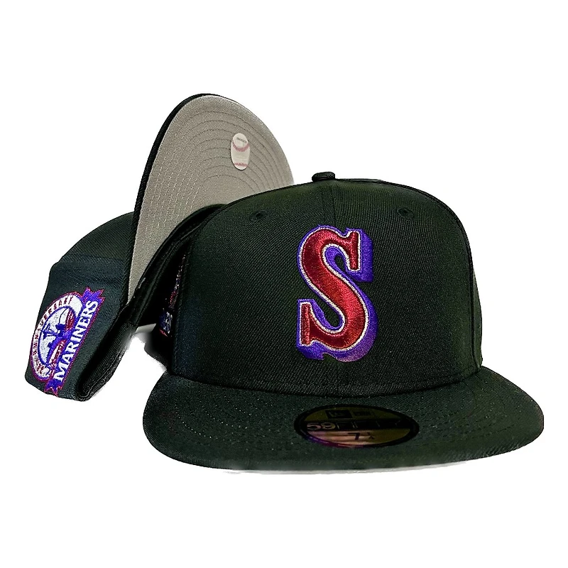 Rahnn1's Mariners Black 30th Anniversary Patch Grey UV 59FIFTY Fitted Hat