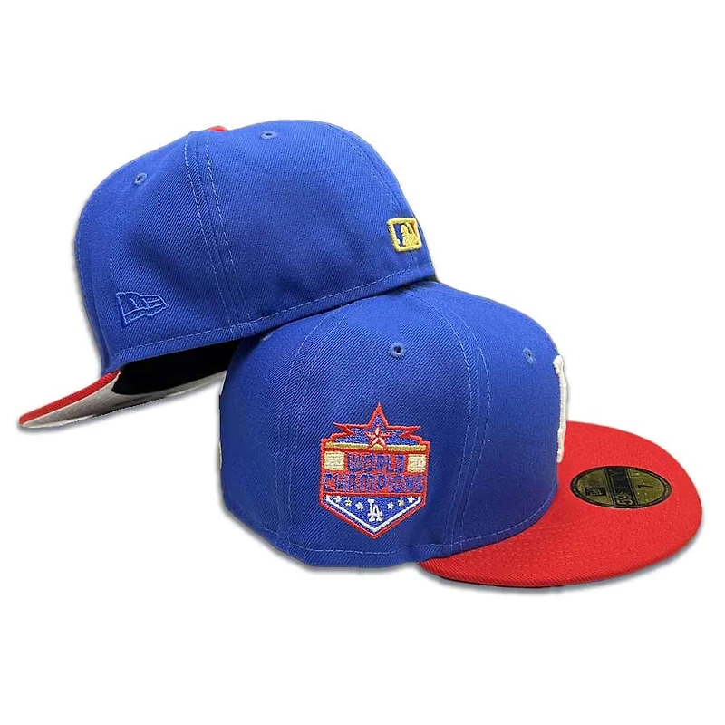 Los Angeles Dodgers Royal Red 2020 Champs Patch Grey UV 59FIFTY Fitted Hat