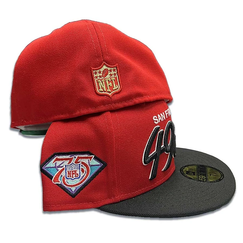 San Francisco 49ers Script Two Tone 75th Anniversary Patch Green UV 59FIFTY Fitted Hat
