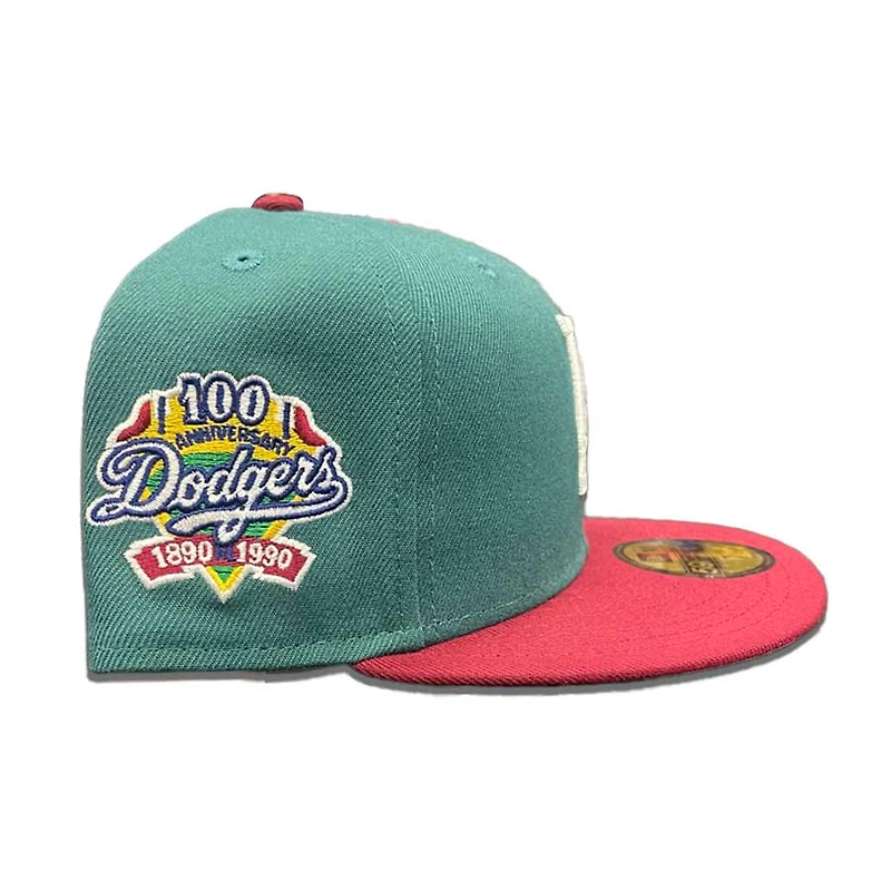 Los Angeles Dodgers Green Two Tone 100th Patch Gray UV 59FIFTY Fitted Hat