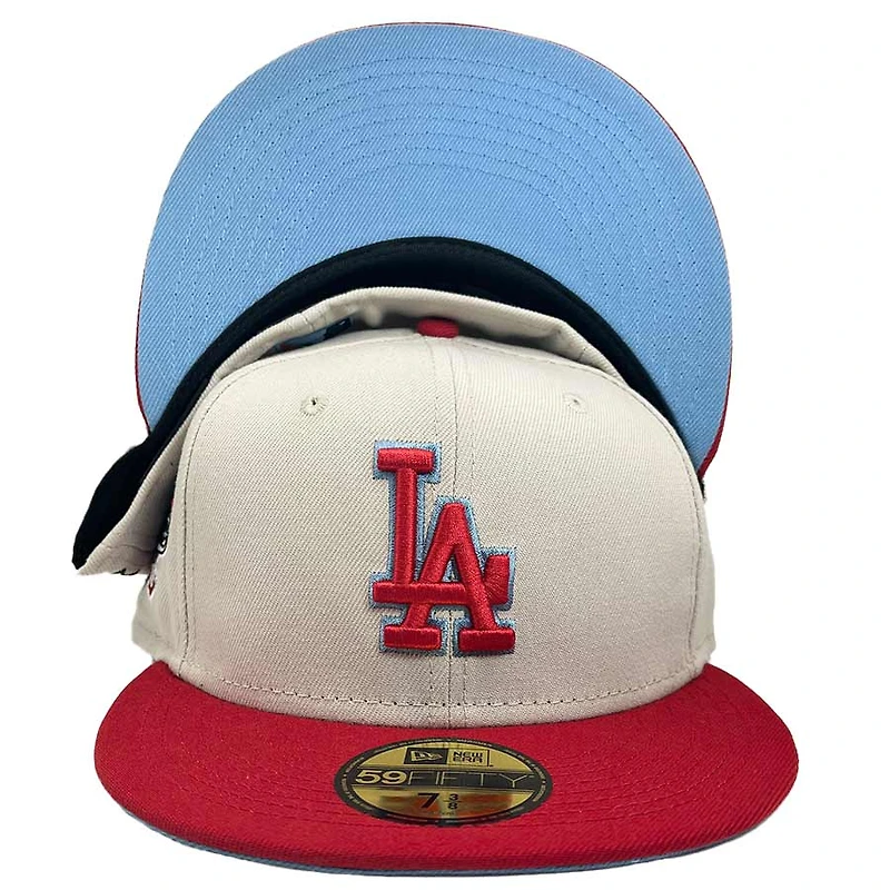 Los Angeles Dodgers Frozen Cherry Collection 100th Anniversary Patch Icy Blue UV 59FIFTY Fitted Hat