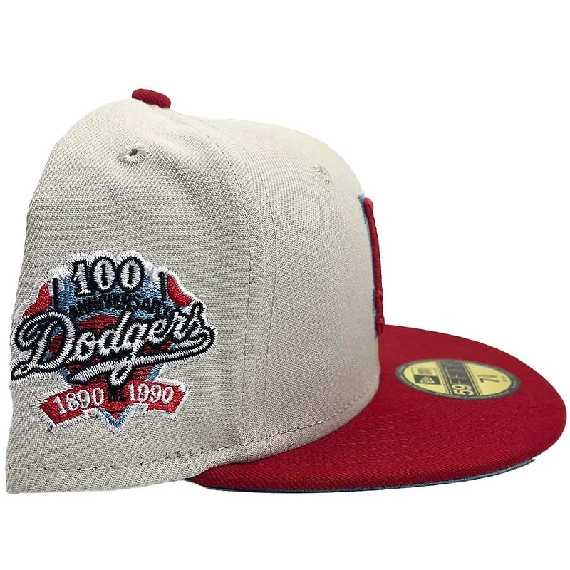 Los Angeles Dodgers Frozen Cherry Collection 100th Anniversary Patch Icy Blue UV 59FIFTY Fitted Hat