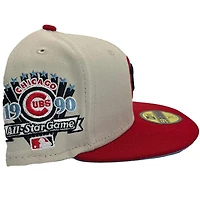 Chicago Cubs Frozen Cherry Collection 1990 All Star Game Patch Icy Blue UV 59FIFTY Fitted Hat