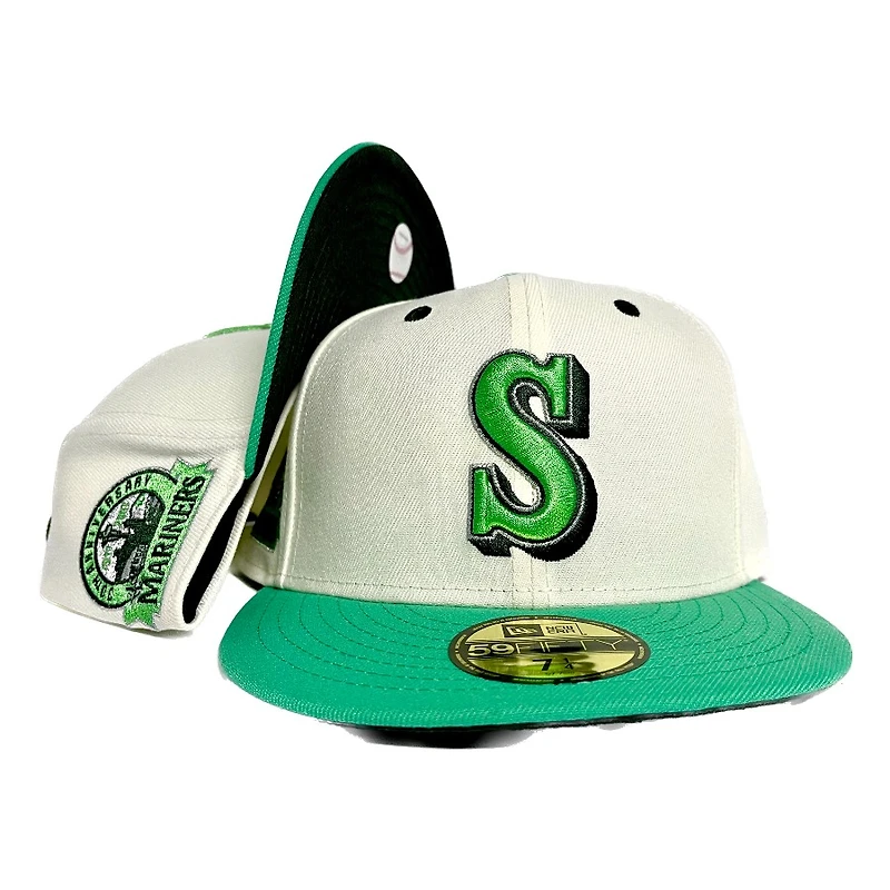 Seattle Mariners Chrome Two Tone 30th Anniversary Patch Dark Seaweed UV 59FIFTY Fitted Hat