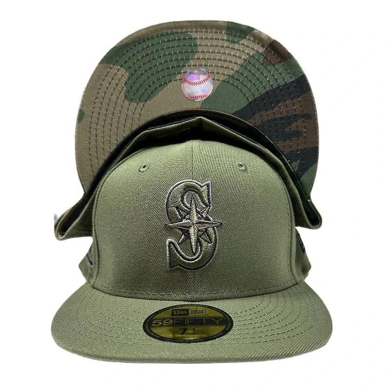 Seattle Mariners Camo Green 40th Anniversary Patch Pattern UV 59FIFTY Fitted Hat