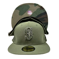 Seattle Mariners Camo Green 40th Anniversary Patch Pattern UV 59FIFTY Fitted Hat