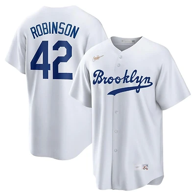 Brooklyn Dodgers Scripted Jackie Robinson White Cooperstown Collection Player Jersey