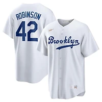 Brooklyn Dodgers Scripted Jackie Robinson White Cooperstown Collection Player Jersey