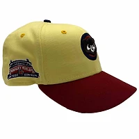 Chicago Cubs Soft Yellow Cardinal Sculpture Art Color 100 Years Wrigley Field Patch Peach UV New Era 59Fifty Fitted Hat