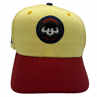 Chicago Cubs Soft Yellow Cardinal Sculpture Art Color 100 Years Wrigley Field Patch Peach UV New Era 59Fifty Fitted Hat