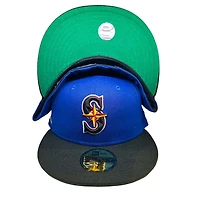 Seattle Mariners Two Tone Royal Black 30th Anniversary Patch Green UV 59FIFTY Fitted Hat