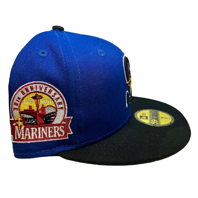 Seattle Mariners Two Tone Royal Black 30th Anniversary Patch Green UV 59FIFTY Fitted Hat