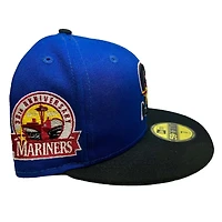 Seattle Mariners Two Tone Royal Black 30th Anniversary Patch Green UV 59FIFTY Fitted Hat